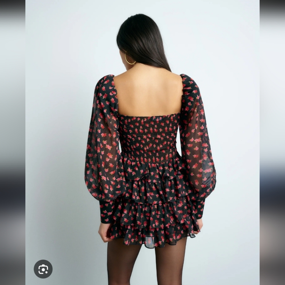 548-Anthropologie Red and Black‎ Off-Shoulder Blouse